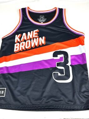 Kane Brown Country Music #3 Black Limited Ed. Basketball Tank Jersey Size MD